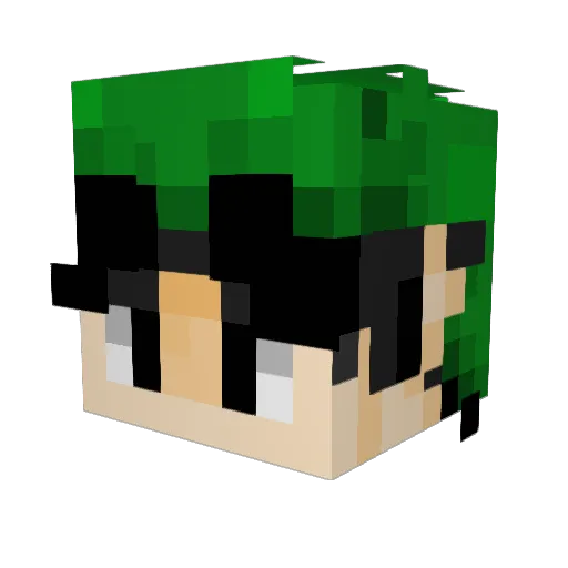Rockderich Minecraft avatar head, 3D render
