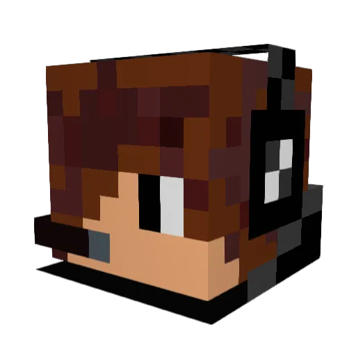 RockerJav Minecraft avatar head, 3D render
