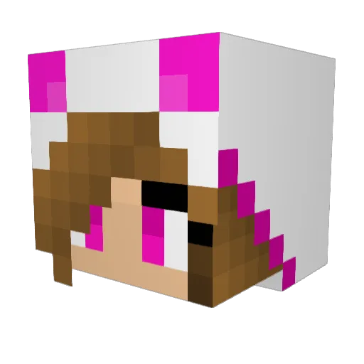 RockerQueen Minecraft avatar head, 3D render