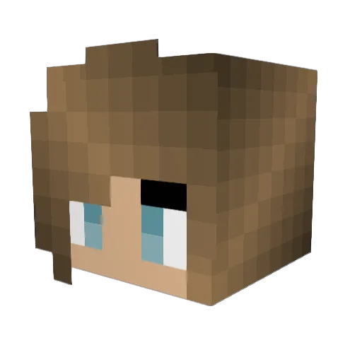 Rockerbut Minecraft avatar head, 3D render