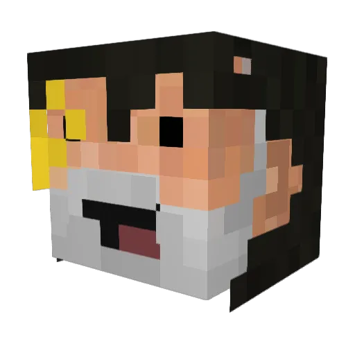 Rockerross Minecraft avatar head, 3D render