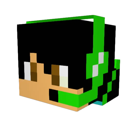 RocketBoost Minecraft avatar head, 3D render
