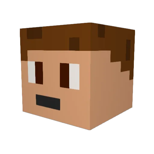 RocketBuilder101 Minecraft avatar head, 3D render