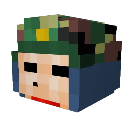 RocketBunny8012 Minecraft avatar head, 3D render