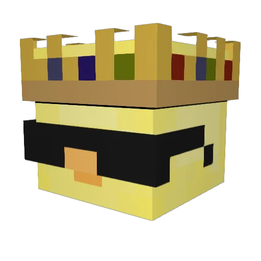 RocketDel Minecraft avatar head, 3D render