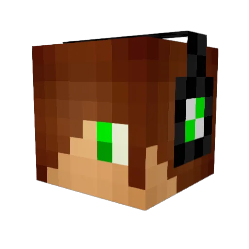 RocketDexter Minecraft avatar head, 3D render