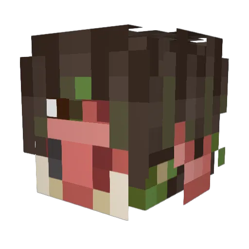 RocketGamma Minecraft avatar head, 3D render