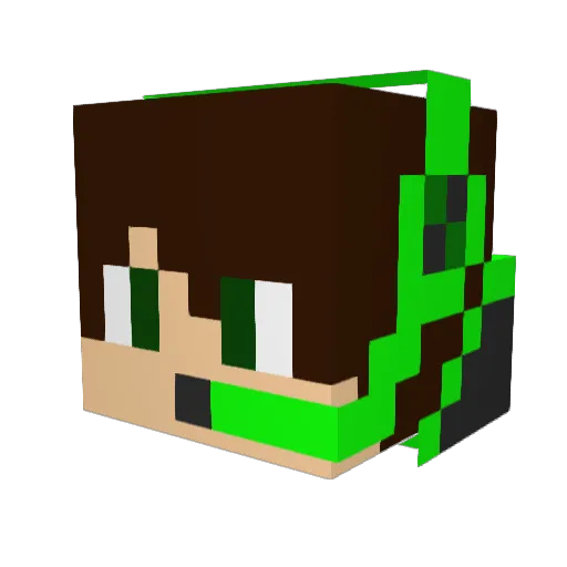 RocketSham Minecraft avatar head, 3D render