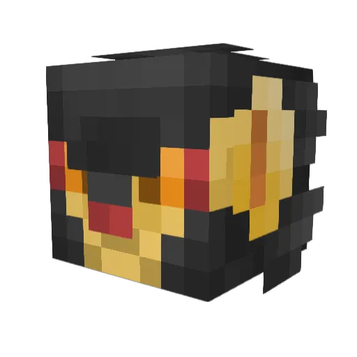 RocketVulpex Minecraft avatar head, 3D render