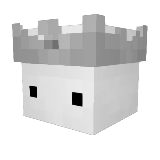 Rocketless Minecraft avatar head, 3D render