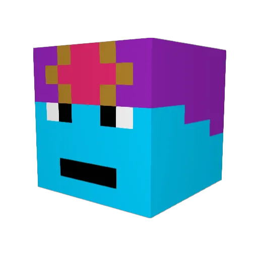 RockinGenie Minecraft avatar head, 3D render
