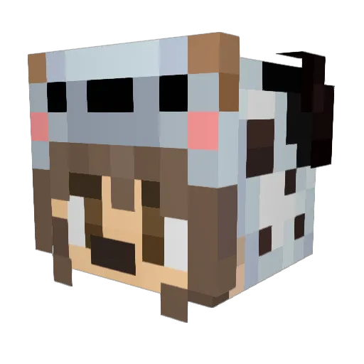 RockinLass Minecraft avatar head, 3D render
