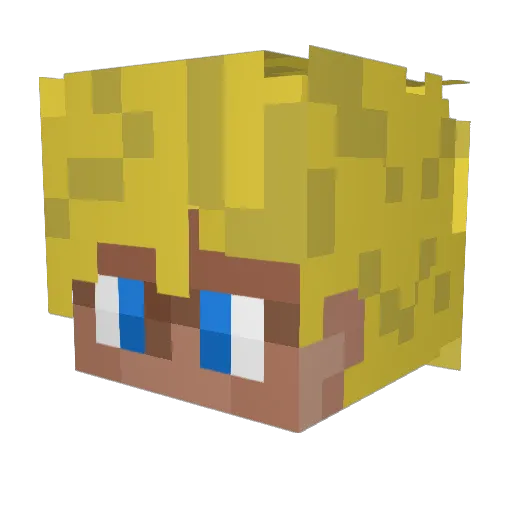 RockingDinoman Minecraft avatar head, 3D render
