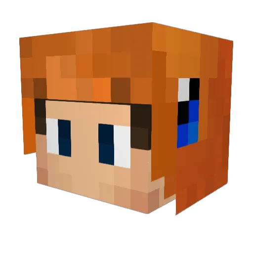 RockingRockwell Minecraft avatar head, 3D render