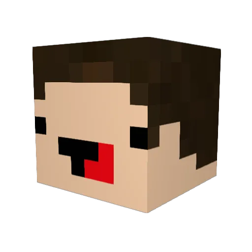 Rockkii Minecraft avatar head, 3D render