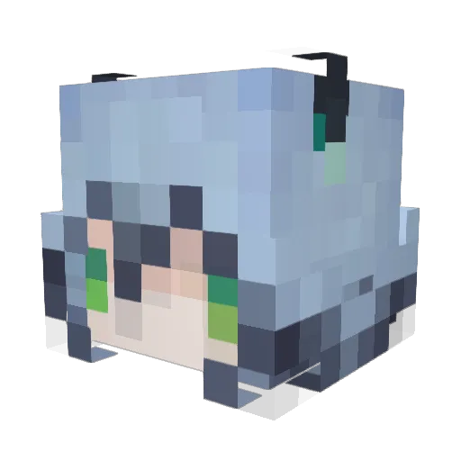 Rockm4n Minecraft avatar head, 3D render