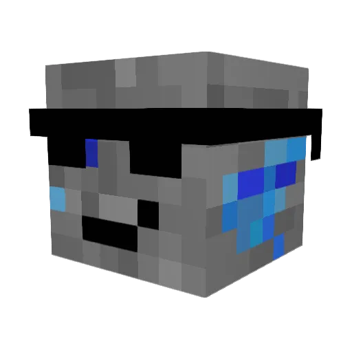 Rockman2000 Minecraft avatar head, 3D render