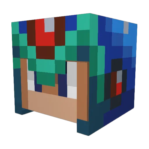 RockmanX2 Minecraft avatar head, 3D render