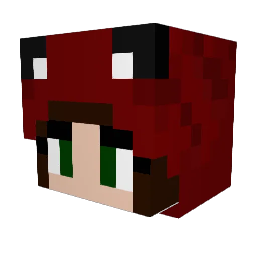RocknRollQueen Minecraft avatar head, 3D render