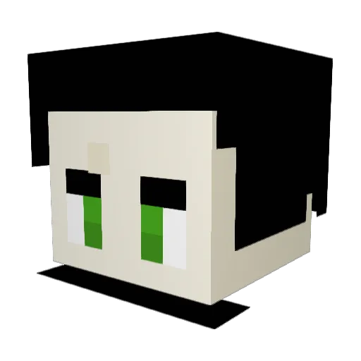 RocknRolly Minecraft avatar head, 3D render