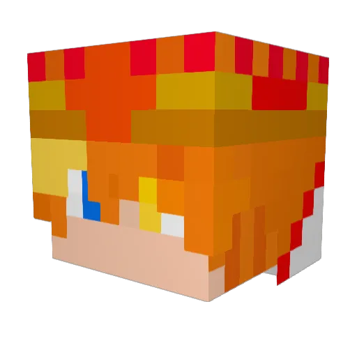RockstarFoxy31 Minecraft avatar head, 3D render