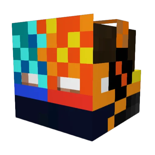 RockstarMax Minecraft avatar head, 3D render