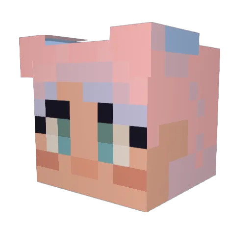 Rocktell Minecraft avatar head, 3D render