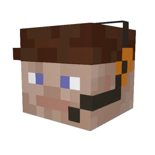 Rocktillery Minecraft avatar head, 3D render