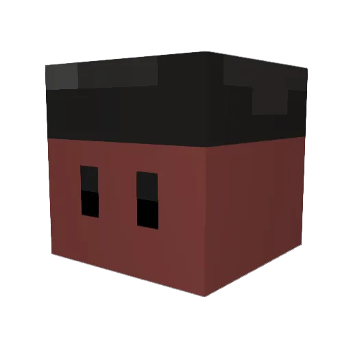 Rockvillager Minecraft avatar head, 3D render