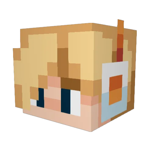 Rocky69 Minecraft avatar head, 3D render