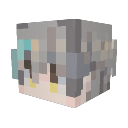 RockyFF Minecraft avatar head, 3D render