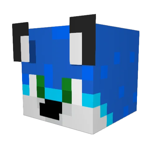 RockyMow Minecraft avatar head, 3D render