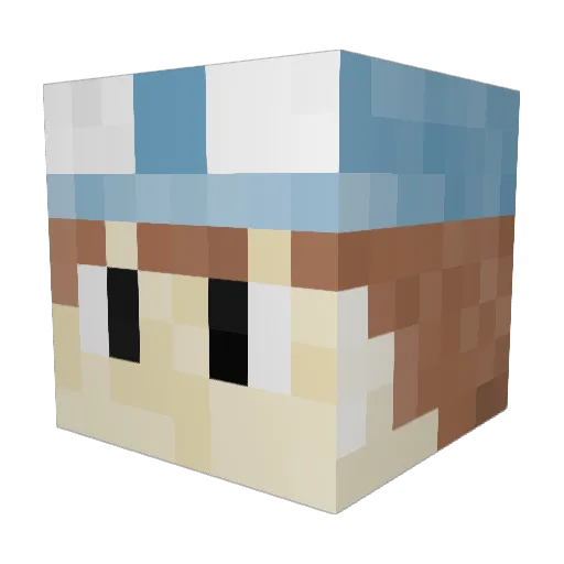 Rockybruv Minecraft avatar head, 3D render