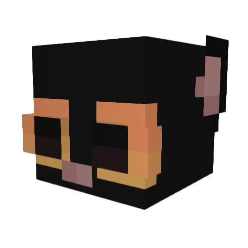 Rockylz Minecraft avatar head, 3D render