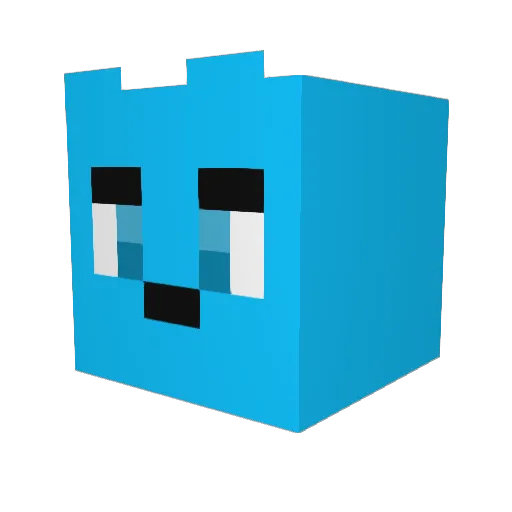 Roclow Minecraft avatar head, 3D render