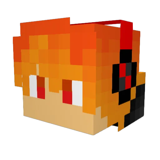 RodadeFogoG10 Minecraft avatar head, 3D render
