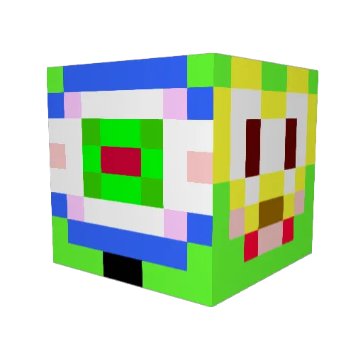 Rodamit Minecraft avatar head, 3D render
