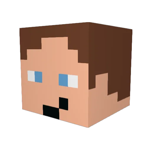 Rodnox Minecraft avatar head, 3D render