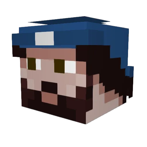 Rodribecl Minecraft avatar head, 3D render