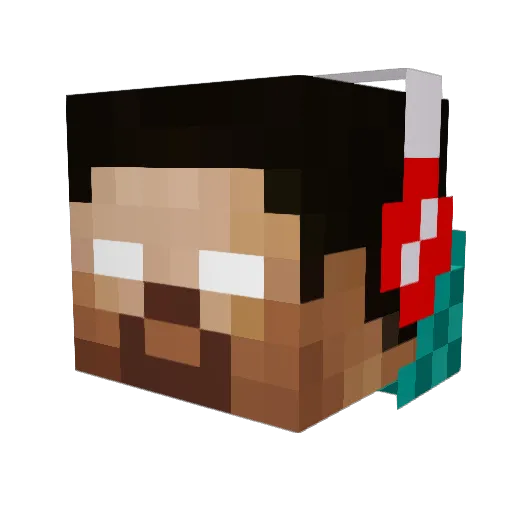 Rodrigo7_ Minecraft avatar head, 3D render