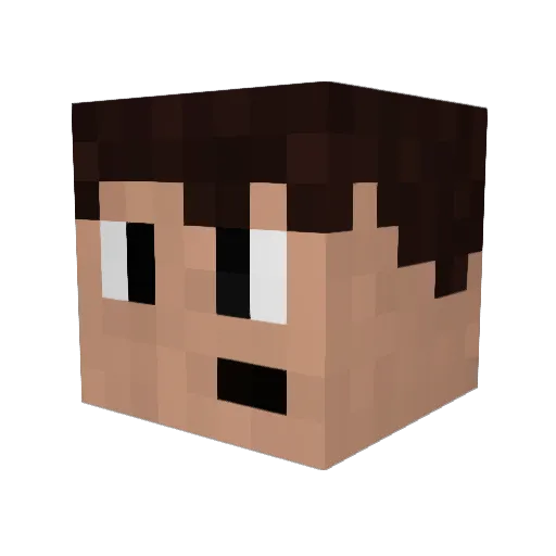 Rodrigotfonsecas Minecraft avatar head, 3D render