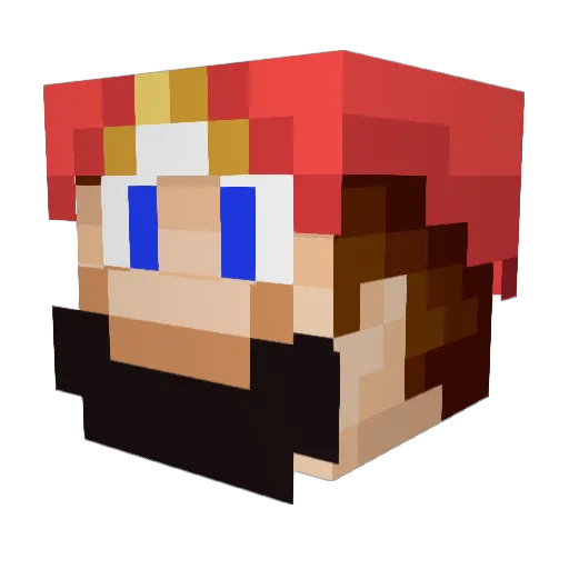 Roel34 Minecraft avatar head, 3D render
