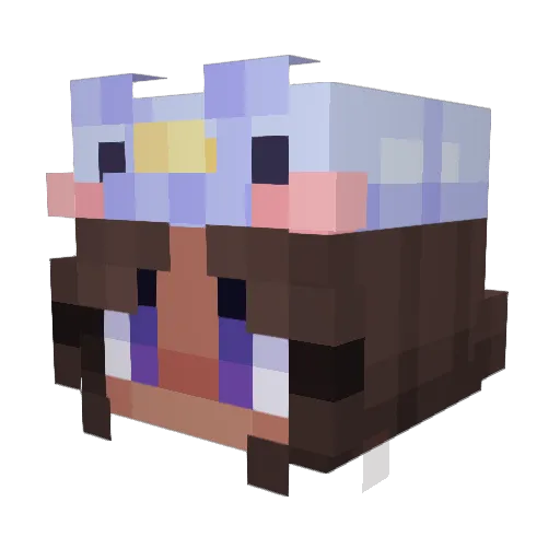 Roesalie Minecraft avatar head, 3D render