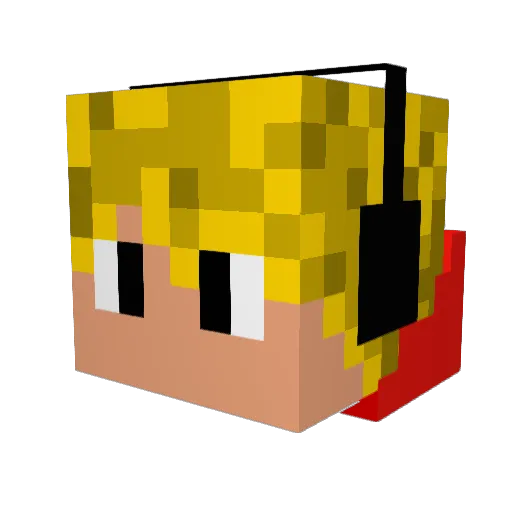 Roffemao Minecraft avatar head, 3D render
