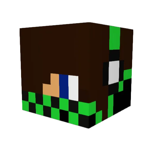 RoflusPrime Minecraft avatar head, 3D render