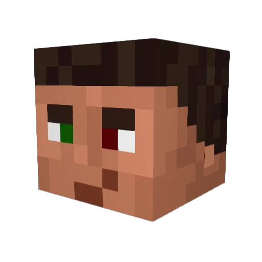 RogaliX Minecraft avatar head, 3D render