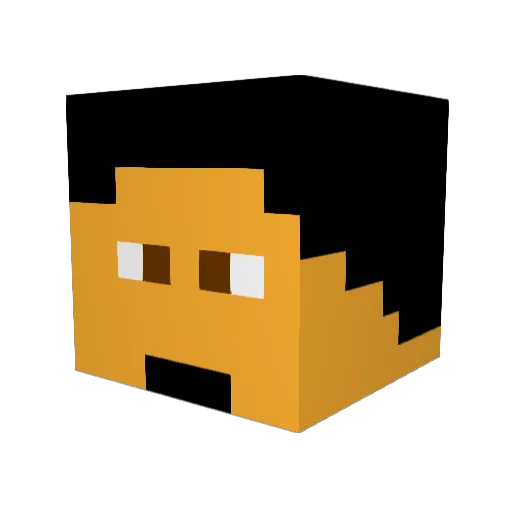 RogerKai Minecraft avatar head, 3D render
