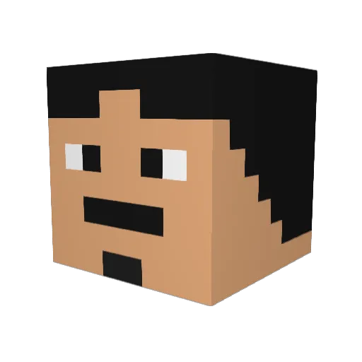 RogerMurdock Minecraft avatar head, 3D render