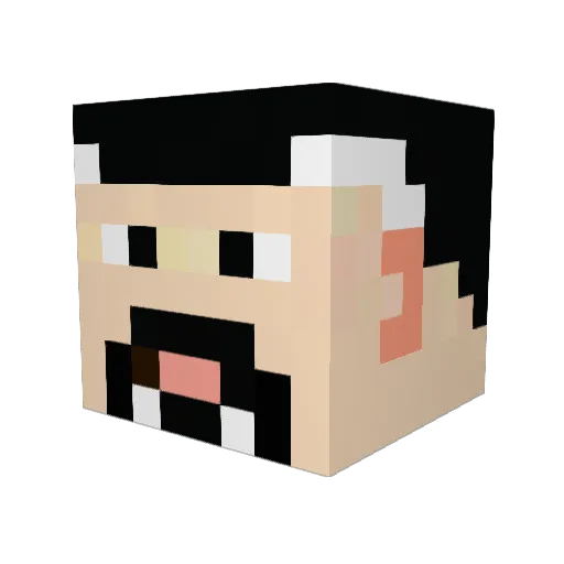 RogerTG Minecraft avatar head, 3D render
