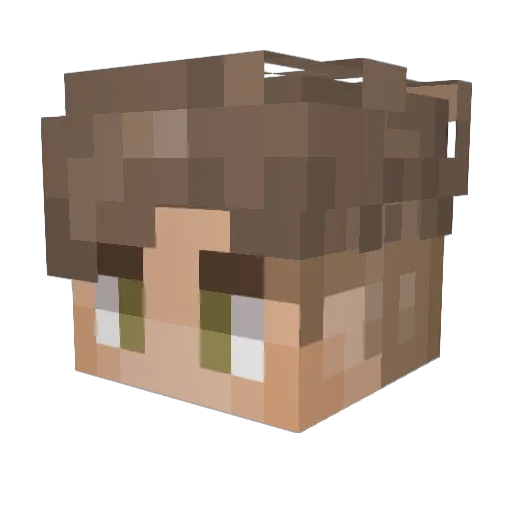 RogerTeck2 Minecraft avatar head, 3D render